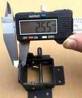 Measuring 90 Degree Self Locking Folding Hinge, 2.5mm thick, black heavy duty leaf hardware with caliper, for furniture stability.