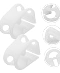 Two white plastic clips from the Five Pack Flow Regulator Clips Plastic Hose Clamps for Aquarium Tubing Siphon Lines and DIY Water Setups