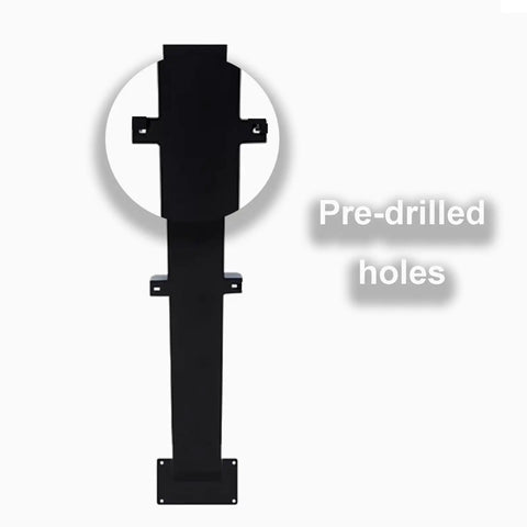 Top Shelf Free Standing EV Charger Cable Holder And Waterproof Station Box heavy duty galvanized steel bracket with pre-drilled holes.