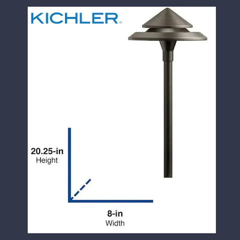 Olde Bronze 3 Watt Low Voltage LED Path Light Single Fixture For Outdoor Walkway Garden Lighting with dimensions 20.25" x 8"
