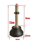 Heavy Duty Furniture Leveling Feet 8 Pack Adjustable Screw Legs With 60mm Base Plate M24x200mm shown with dimensions.
