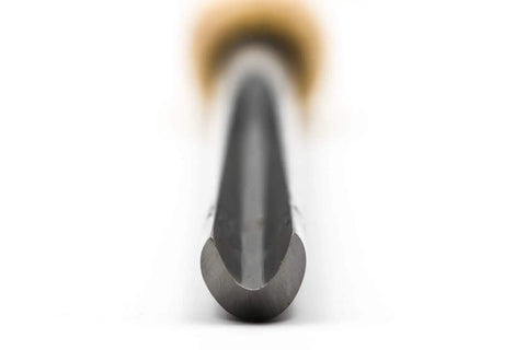 Close-up view of the Rock Solid 5/8 Inch Bowl Gouge Woodturning Lathe Chisel featuring M2 high speed steel blade.