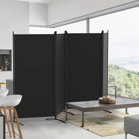 4 Panel Room Divider Privacy Screen Folding 6Ft Tall Freestanding Portable Wall Divider for room separation, black finish