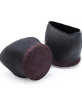 Smooth Rolling Tpe Caster Cups For Office Chairs Straight Up Floor Protectors That Block Hardwood And Carpet From Deep Scrapes Quiet Slide Wheel Stops Five Pack Durable Rubber Foot Caps, black rubber caster cups with felt bottoms.