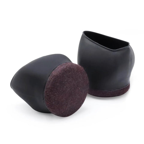 Smooth Rolling Tpe Caster Cups For Office Chairs Straight Up Floor Protectors That Block Hardwood And Carpet From Deep Scrapes Quiet Slide Wheel Stops Five Pack Durable Rubber Foot Caps, black rubber caster cups with felt bottoms.