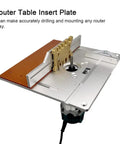 Rock Solid Aluminum Router Table Insert Plate Set Heavy Duty Guide Template with precision markings and router mounting hole.