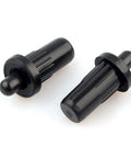 Heavy Duty 20 Pack Black Plastic Spring Loaded Repair Pins For Plantation Shutters And Cabinet Doors Rust Proof Damper Replacement Furniture Hardware That Slips Right In Every Day, showing two black plastic spring hinge pins.