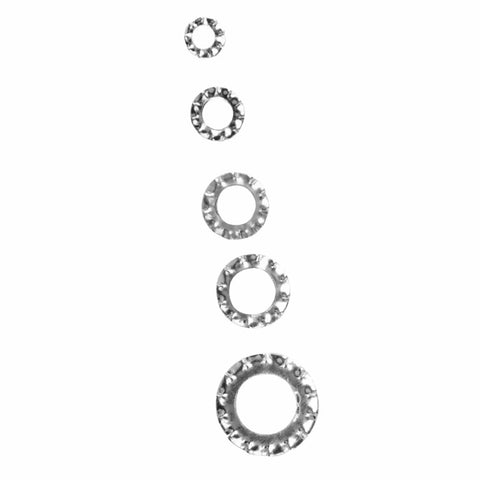 Sizes of 700 Piece Galvanized Toothed Washer Set Including Flat And Lock Washers M3 To M8 Assortment Kit With Gasket Retaining Rings