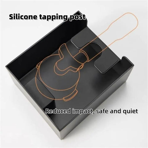 Heavy Duty Wooden Espresso Knock Box With 58mm Tamper Base Zero Hassle Setup And Keeps Counters Tidy While You Nail The Daily Grind At Home Or Run A Busy Cafe with silicone tapping post.