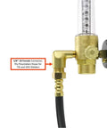 Flowmeter Regulator For Argon And Argon CO2 And Helium For TIG And MIG Welders Model GRF400 580 With CGA 580 Inlet Connection brass hose fitting
