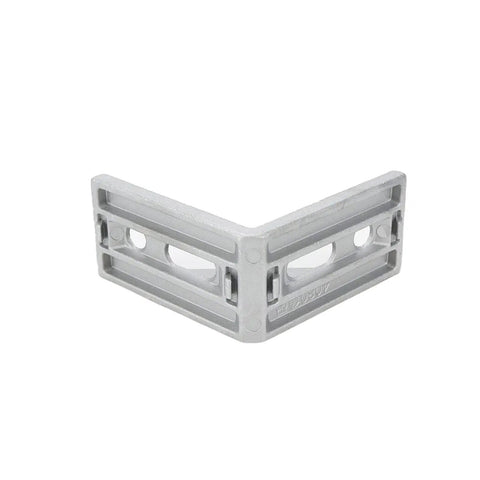Four Pack 4080 Aluminum Extrusion Corner Brackets, Inside Triangle Connectors For 4080 Profiles with slot, matte silver angle view
