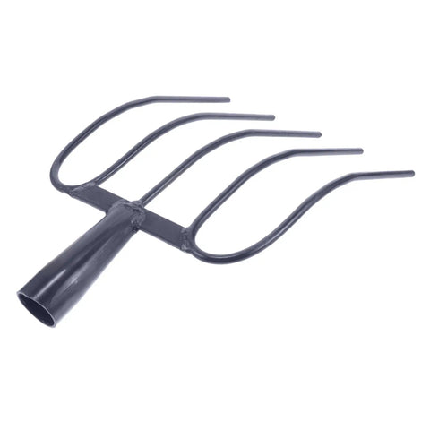 Heavy Duty Handheld Manure Fork For Garden And Lawn Cleanup Iron Farm Tool with dark blue finish