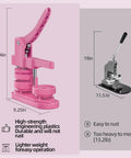 58mm DIY Button Maker Kit With 100 Button Parts And Circle Cutter Pink 2.25 Inch Badge Press Machine comparison display