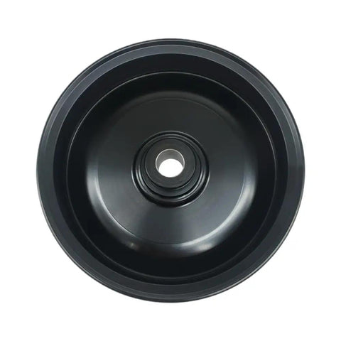 Heavy Duty L10A Water Pump Pulley For Mercruiser Stern Drive Inboard Engine Replaces 862351T 8M0150724 top view of black pulley