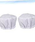 Top Shelf Cotton Work Hat And Cleanroom Cap Duo For Doctors And Nurses White Pair heavy-duty cotton caps for medical use.