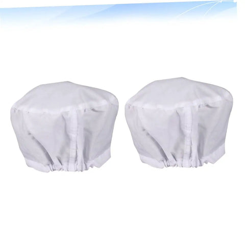 Top Shelf Cotton Work Hat And Cleanroom Cap Duo For Doctors And Nurses White Pair heavy-duty cotton caps for medical use.