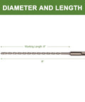 HLOFIZI 3/16 in x 8 in concrete drill bit for SDS Plus hammer masonry