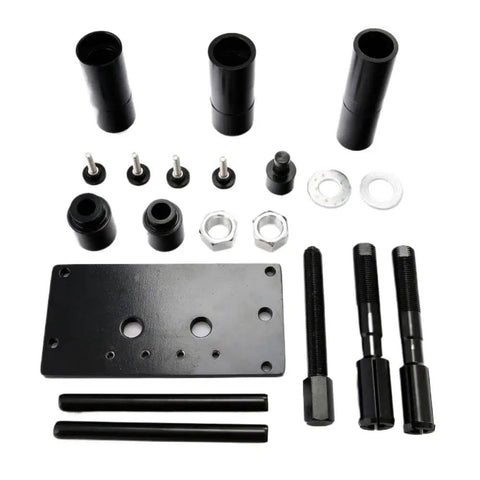Inner Cam Bearing Installer Puller Tool Kit Fits Twin Cam Motorcycles 1999 2000 Swaps Bearings Safe Not Breaking Block Sweet Steel Construction Saves Dough For Home Mechanics Quick Fixes Solid Gear Keeps Ride Running Smooth, steel parts laid out