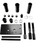 Premium Inner Cam Bearing Installer And Puller Tool Kit Fits Harley Davidson Twin Cam Engines 1999 To Present Year Models Save You Cash Fix Your Bike Right The First Time Using This Heavy Duty Top Tier Shop Grade Gear Built For Riders Who Love Their Rides. black steel bearing installer and puller kit with rods, sleeves, nuts, and plate