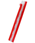 Slick Clear Acrylic Continuous Piano Hinge Two Pack Hella Durable Self Adhesive Peel And Stick Transparent Hinges For Cabinetry and Hardware Projects That Lock In Place Forever, 300mm long, red and clear design.