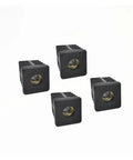 Four Piece Lot Ball Bearing Stem Casters With One Point Five Inches Wheels Rock Solid Stainless Build in square shape