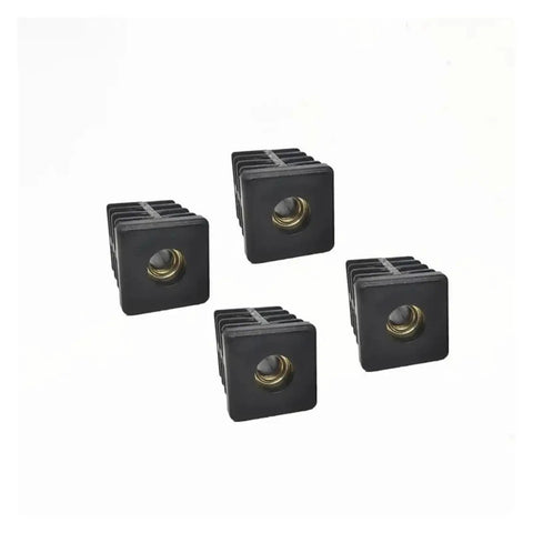 Four Piece Lot Ball Bearing Stem Casters With One Point Five Inches Wheels Rock Solid Stainless Build in square shape