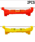 Hanging for spirit Level 2-Pack with Molded Hook, featuring a red and yellow compact design for easy line setup.