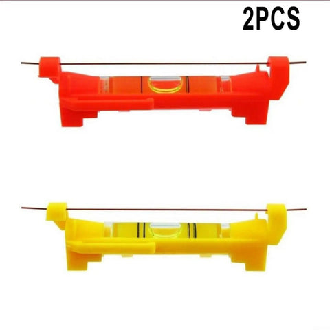 Hanging for spirit Level 2-Pack with Molded Hook, featuring a red and yellow compact design for easy line setup.