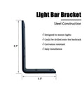 Heavy Duty Light Bar Bracket Set 2 Piece For Backrack And Roll Bar Mounts Easy Drill On Installation For LED Light Bars product image