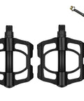 Mountain Bike Pedals For MTB And BMX 9 Sixteenth Inch Spindle Lightweight Aluminum Alloy Grippy Non Slip Surface With Twelve Anti Slip Pins For Off Road Cycling Platform Pedals That Keep Shoes Locked In, shown with spindle.