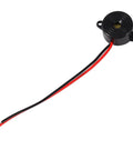 DC 3 To 24V Piezo Buzzer Alarm For Continuous Sound Active Piezo Transducer With 100mm Cable, front view with wires and housing visible