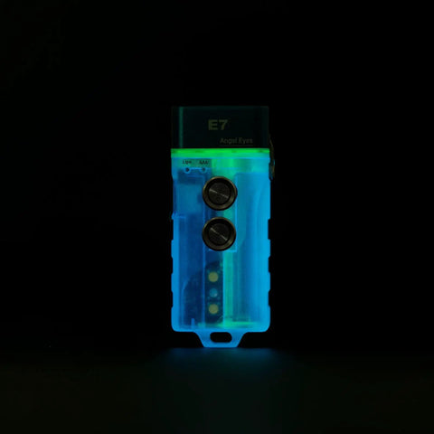 EDC Keychain Flashlight With USB C Rechargeable Power 4000K Warm White 95 Plus CRI Up To 500 Lumens Glow In The Dark Blue Shell