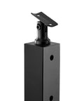 Built Solid Ready To Rock Pre Drilled Cable Railing Post Kit With 12 Holes For Level Decks And Balconies 42 Inch High Four Pack Black Stainless Steel No Sweat Setup For Your Backyard Hangout. Close-up of black stainless steel post top with holes.