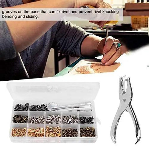 Heavy Duty Double Sided Rivet Plier Kit With 240 Piece Leather Snap Fastener Collection And Three Size Brass Press Studs For Gritty Crafting Projects No Sweat Guarantee, featuring pliers and snap fasteners.