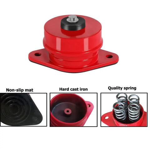 Solid As A Rock Heavy Duty Spring Floor Mount Vibration Isolator For Industrial Machinery And Commercial Equipment Featuring Rugged Shock Absorption And Zero Nonsense Durability, red cast iron with springs.