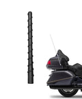 Honda Goldwing 7 Inch Spiral Flexible Motorcycle Antenna For GL1800 And F6B With Optimized AM FM Radio Reception next to a bike.