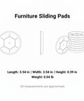 Diagram of Round Furniture Sliders Three Point Five Four Inch PEVA Pads For Hardwood Tile And Laminate Floors shown from multiple angles.