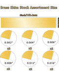 12 Piece Brass Shim Stock Assortment 6 By 1 Inch For Leveling, Gap Filler, And Trim Fitment, Includes Six Thicknesses From 0.002 to 0.016 In.
