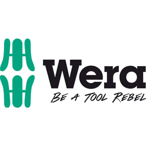 Wera logo with slogan "Be a tool rebel" in black text on white background.