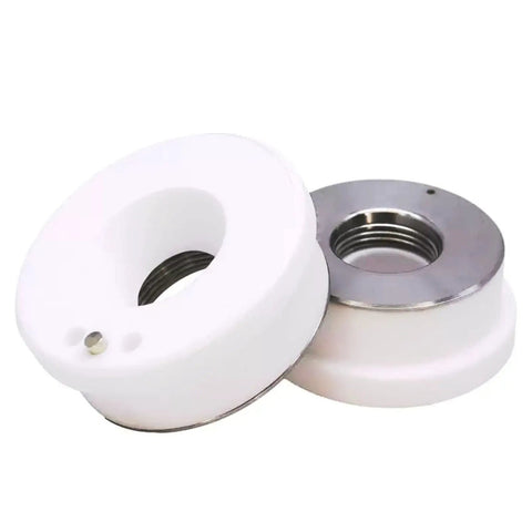Top Notch Ceramic Ring Nozzle 32mm Diameter For Fiber Laser Cutter Head With M14 Thread, shown in front view, fits Raytools BT240 Series.