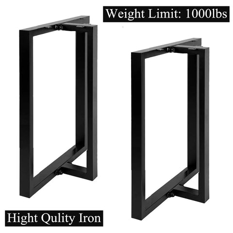 Beefy Heavy Duty T Shape Metal Table Legs 28x24 Inch Industrial Desk Legs Set Black 2 Pack Engineered To Hold Up To 800lbs