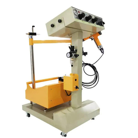 Badass Electrostatic Powder Coating Gun And Spray Paint Machine For Metal Projects 110V Dry Finishing Sprayer on mobile cart.