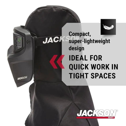 Side view of Rebel Welding Mask With Digital Auto Darkening ADF Shield Hood Lightweight Flame Resistant Gear For Sparks UV IR Protection