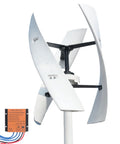 800W Vertical Axis Wind Turbine Kit With MPPT Controller For 12V 24V 48V Systems, VAWT Wind Generator with curved blades and controller.