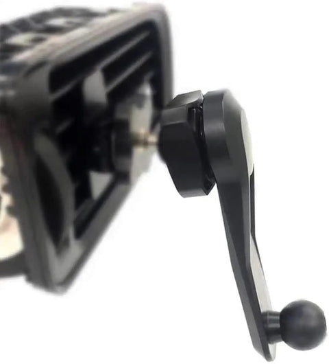 Close-up of Universal Car Phone Mount with Tight Air Vent Clip and 17mm ball head for 360 rotation, designed for secure mounting.