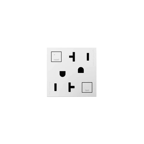 Tamper Resistant GFCI Outlet With Auto Self Test Every Three Seconds, 20 Amp Magnesium Finish front view details