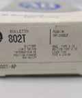 Close-up of the 802T AP Limit Switch Series H Heavy Duty Industrial Control Sensor packaging showing specifications.