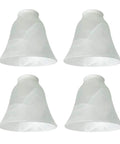 4 Pack Bell Shaped Alabaster Glass Ceiling Fan Light Covers Replacement Globes For Transitional Style Fans Easy Install Fit