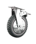 Heavy Duty Industrial Caster Wheels With Dual Lock Brake Swivel Polyurethane Castors, 50mm tread wheel for workbenches.