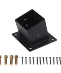 Slanted Roof Pergola Bracket With Wall Mount Angled Corner Bracket And Hardware For 4x4 Outdoor Backyard Pergolas Built Tough Heavy Duty Rust Resistant Coated Weatherproof Support For Quick Easy Mounting shown with screws and bolts.